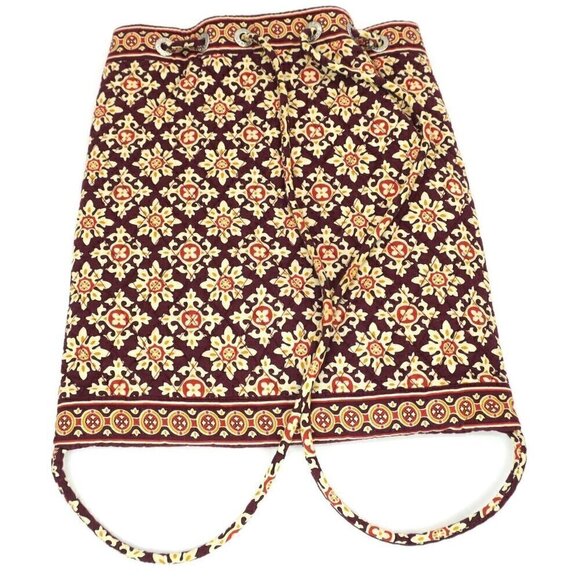 Vera Bradley Medallion Maroon 2006 Drawstring Backpack Quilted Cotton Retired - Picture 3 of 4